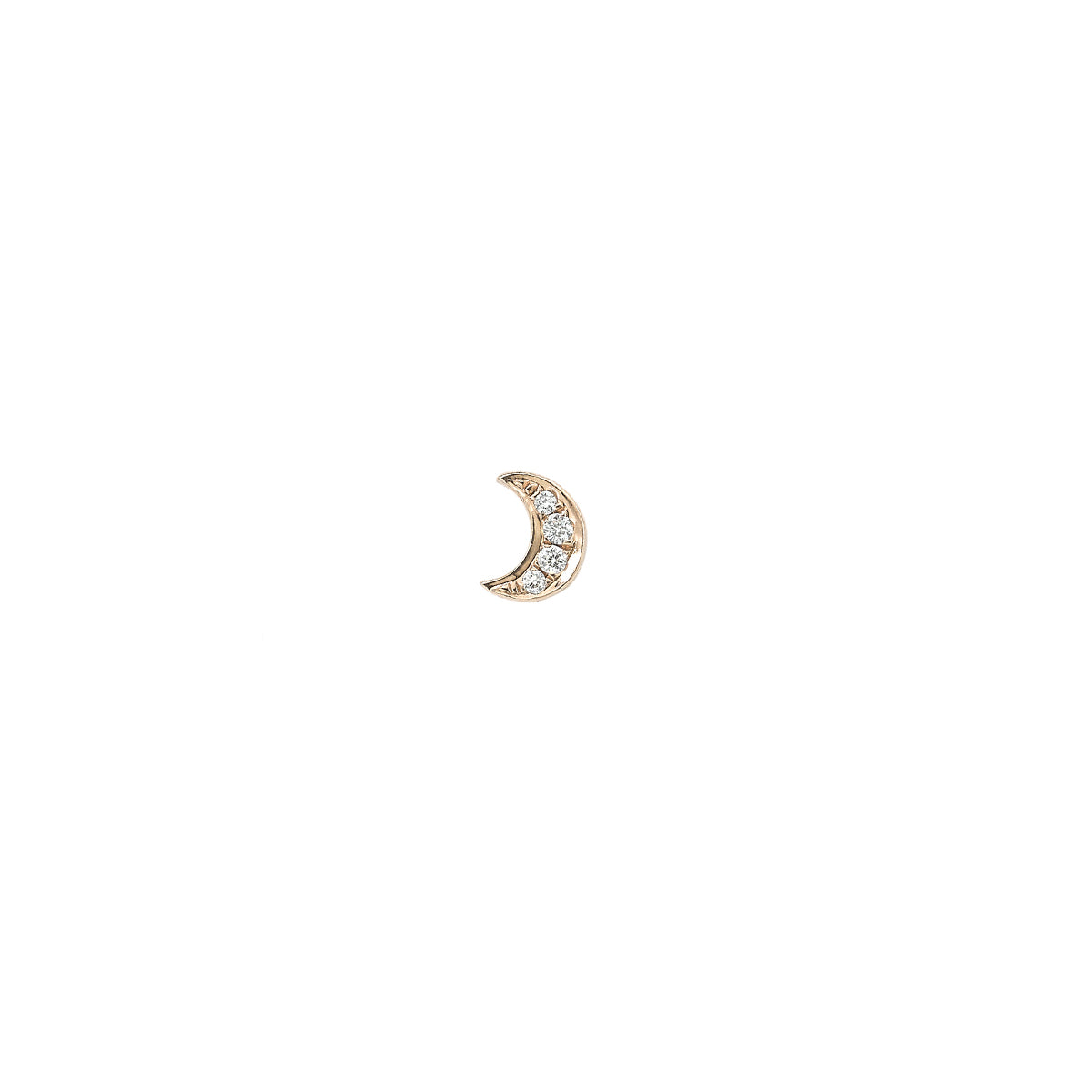Stud Club Diamond Crescent Moon