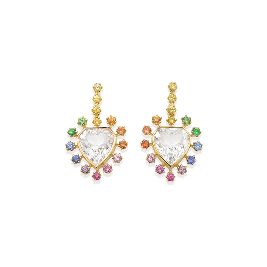 Mini Daystar Rainbow Rock Crystal Earrings