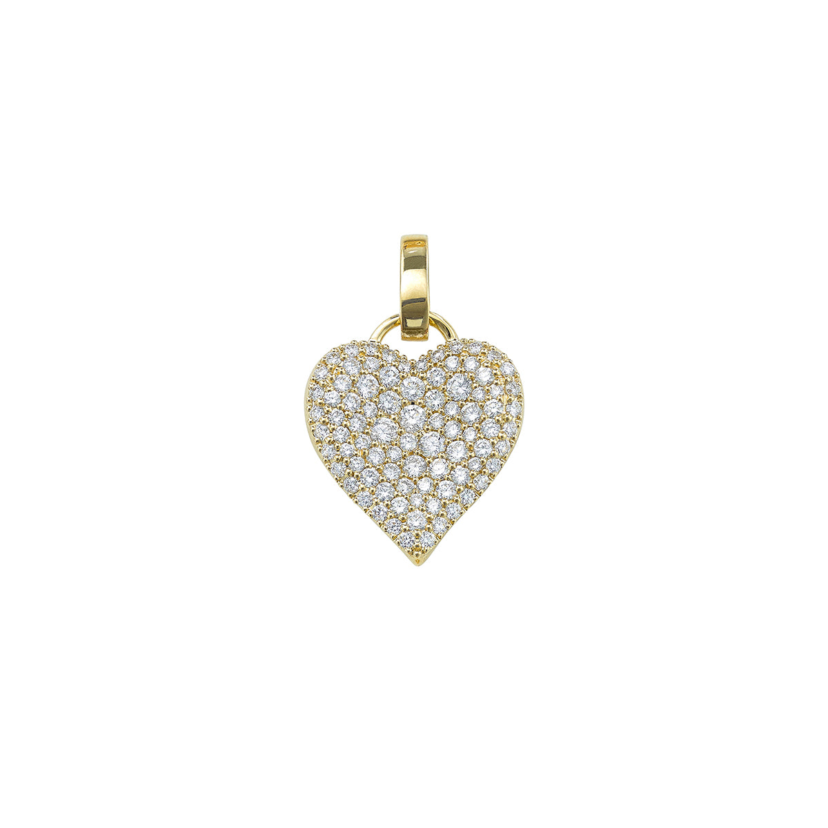 Fortune diamond pave heart in 14ct yellow gold