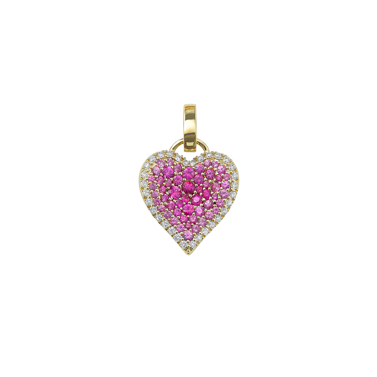 Fortune Pink Sapphire Pave Heart