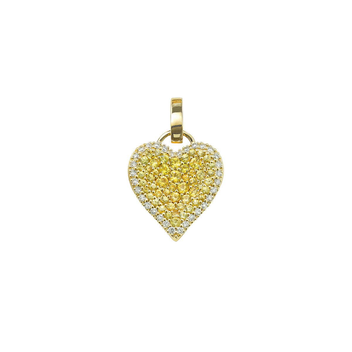 Fortune Yellow Sapphire Pave Heart