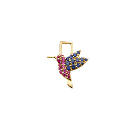 Hummingbird Pink and Blue Sapphire EarWish