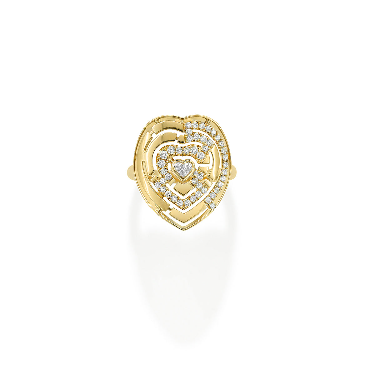 Labyrinth Diamond Heart Ring