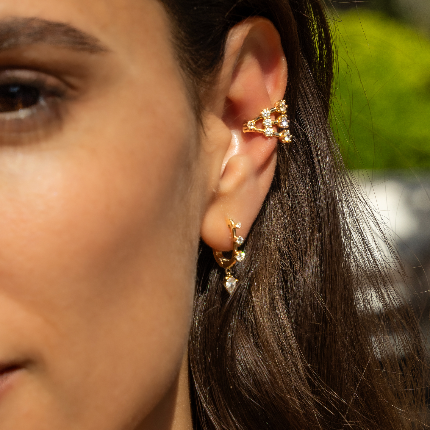 Daystar Small Hoop Diamond Earrings