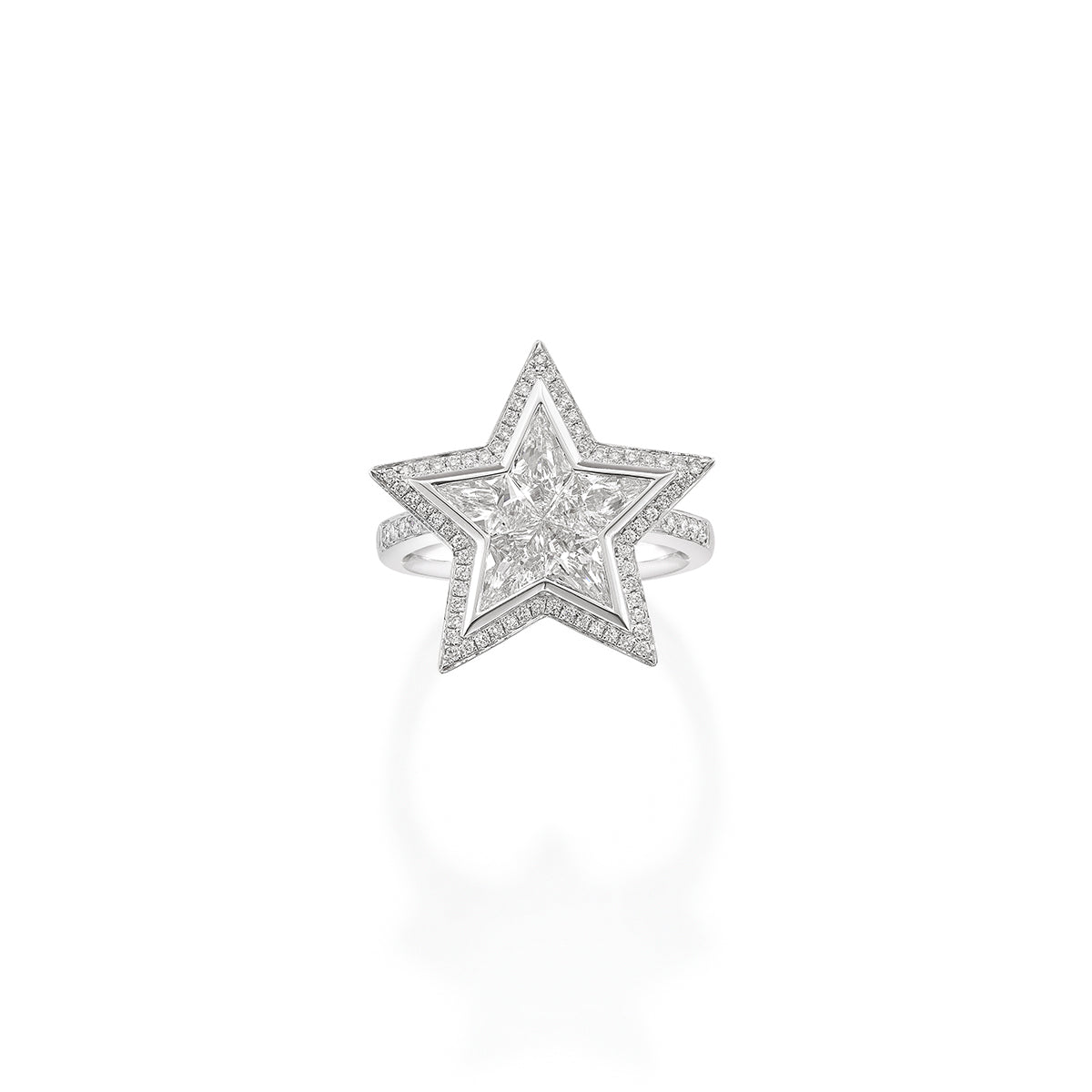 Vega Midi Diamond White Gold Ring