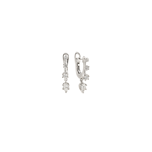 Daystar Medium Hoop Diamond Earrings