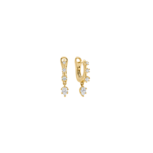 Daystar Medium Hoop Diamond Earrings