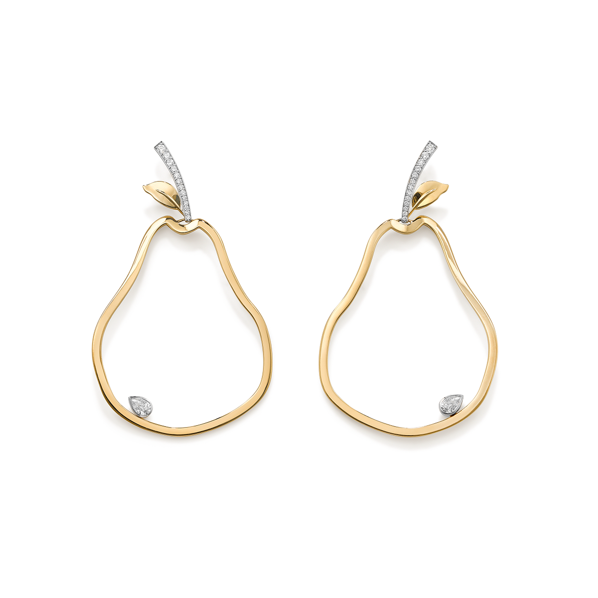 Fruits of Love Pear Diamond Pip Earrings
