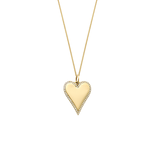 Diamond Surround Heart Drop Pendant