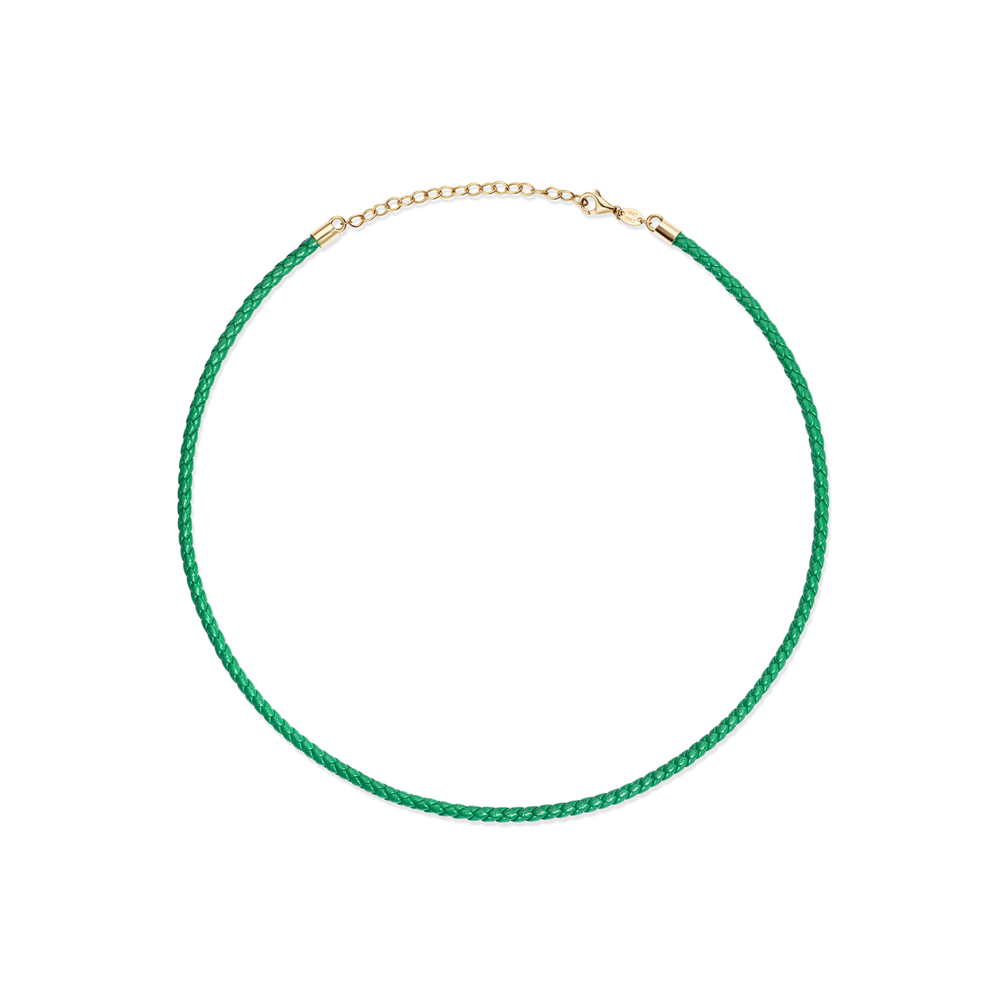 Leather Cord Necklace Green