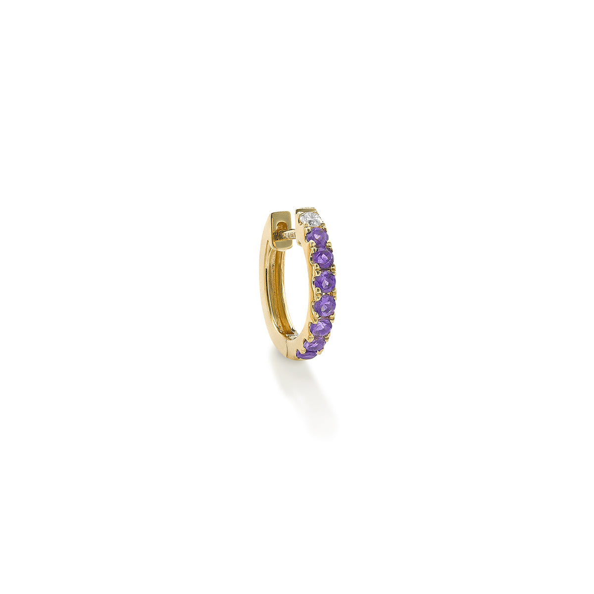 Single Orb Hoop Amethyst Large