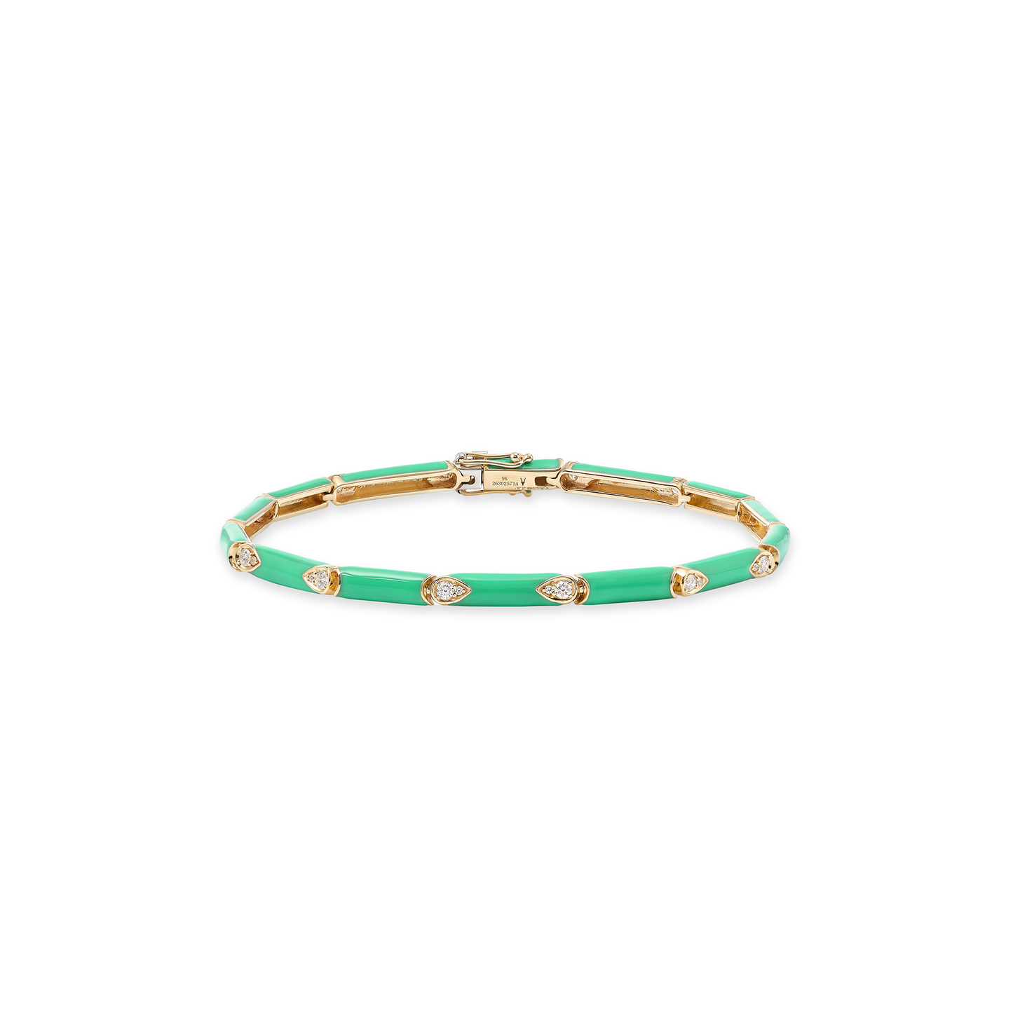 Nirvana Green Enamel Diamond Bracelet