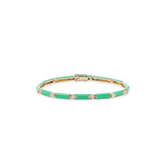 Nirvana Green Enamel Diamond Bracelet