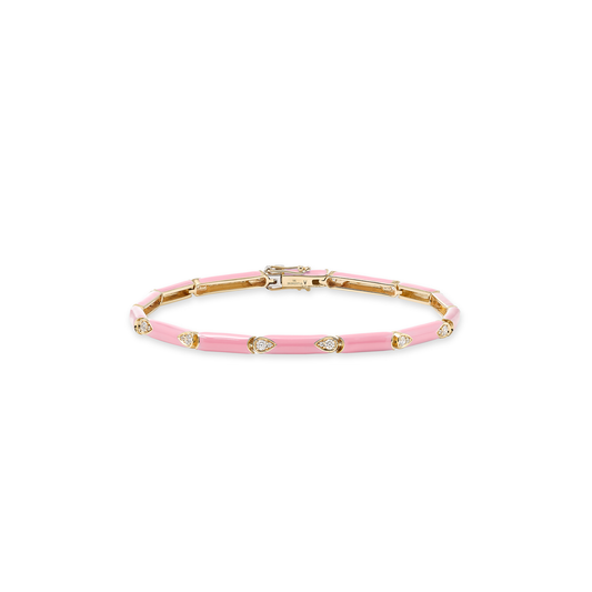 Nirvana Pink Enamel Diamond Bracelet