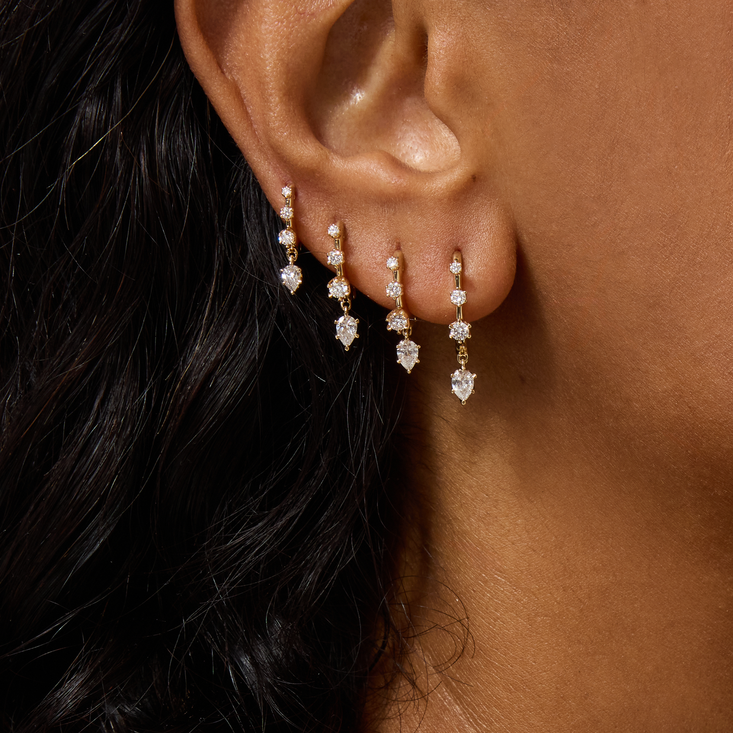 Daystar Medium Hoop Diamond Earrings