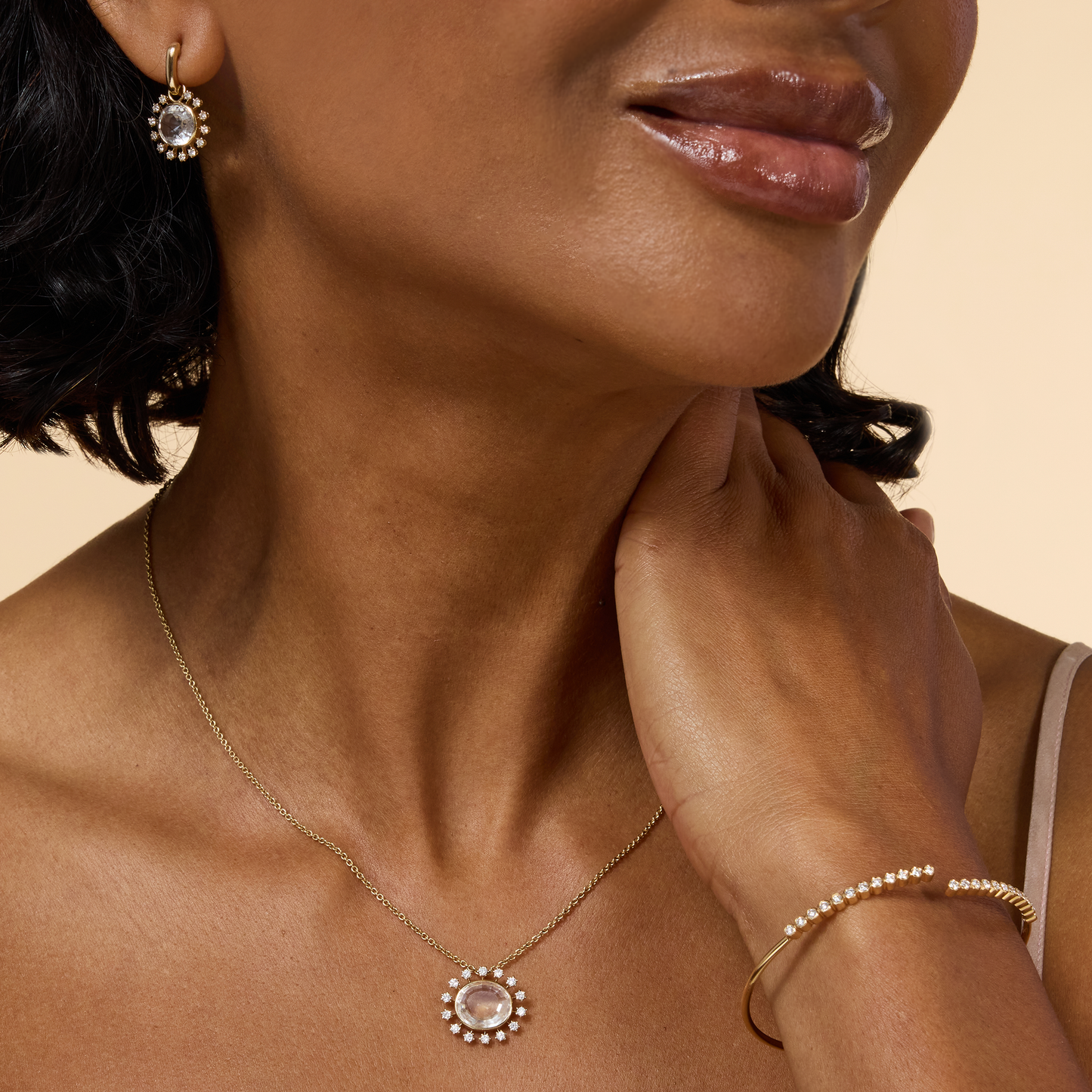 Daystar Large Sun Hoop Diamond Earrings