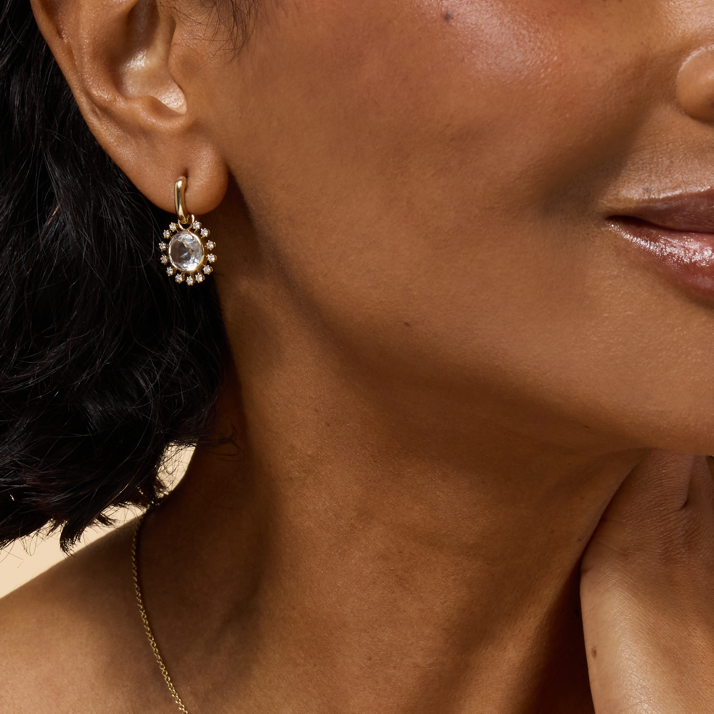 Daystar Small Sun Hoop Diamond Earrings