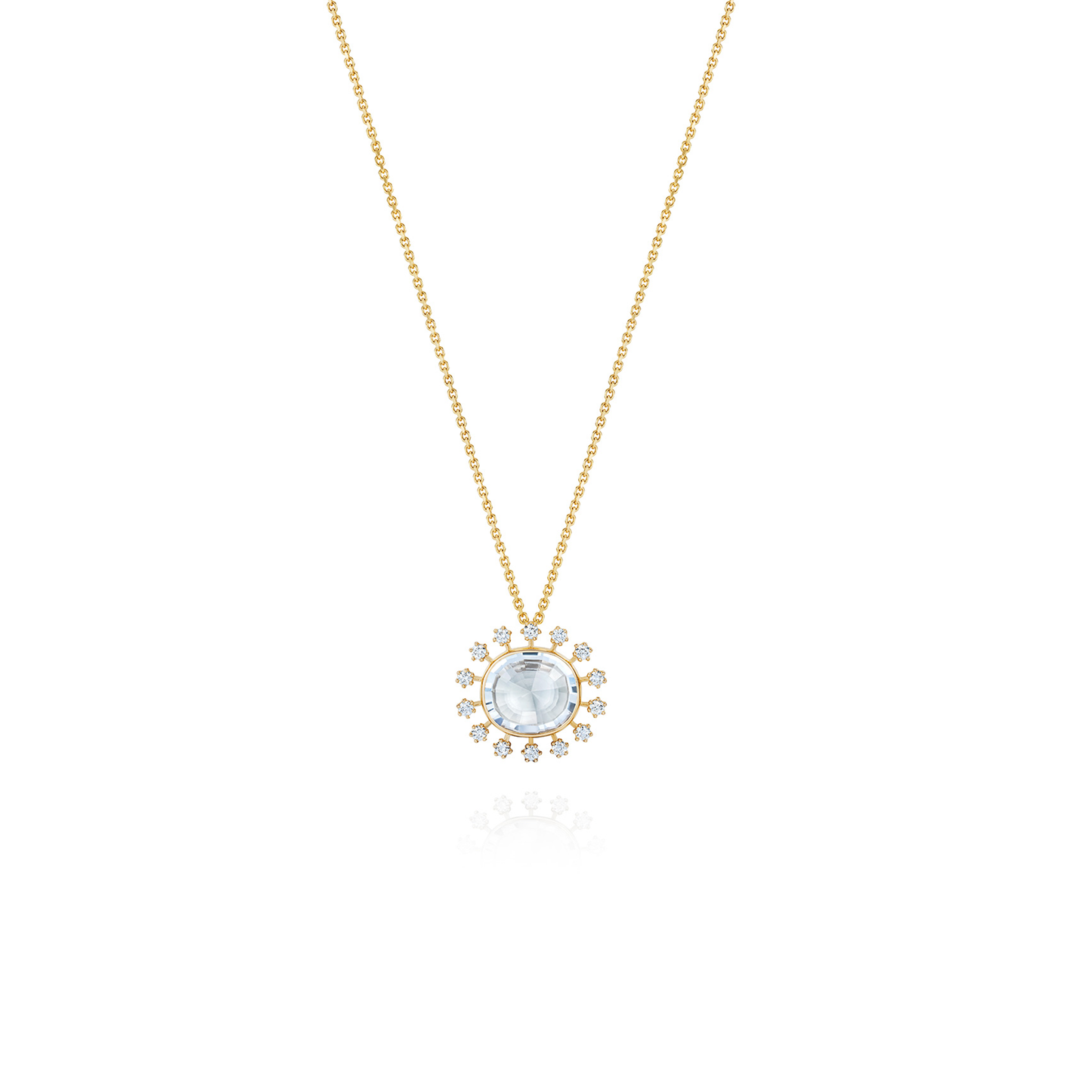 Daystar Yellow Gold Diamond Sun Pendant