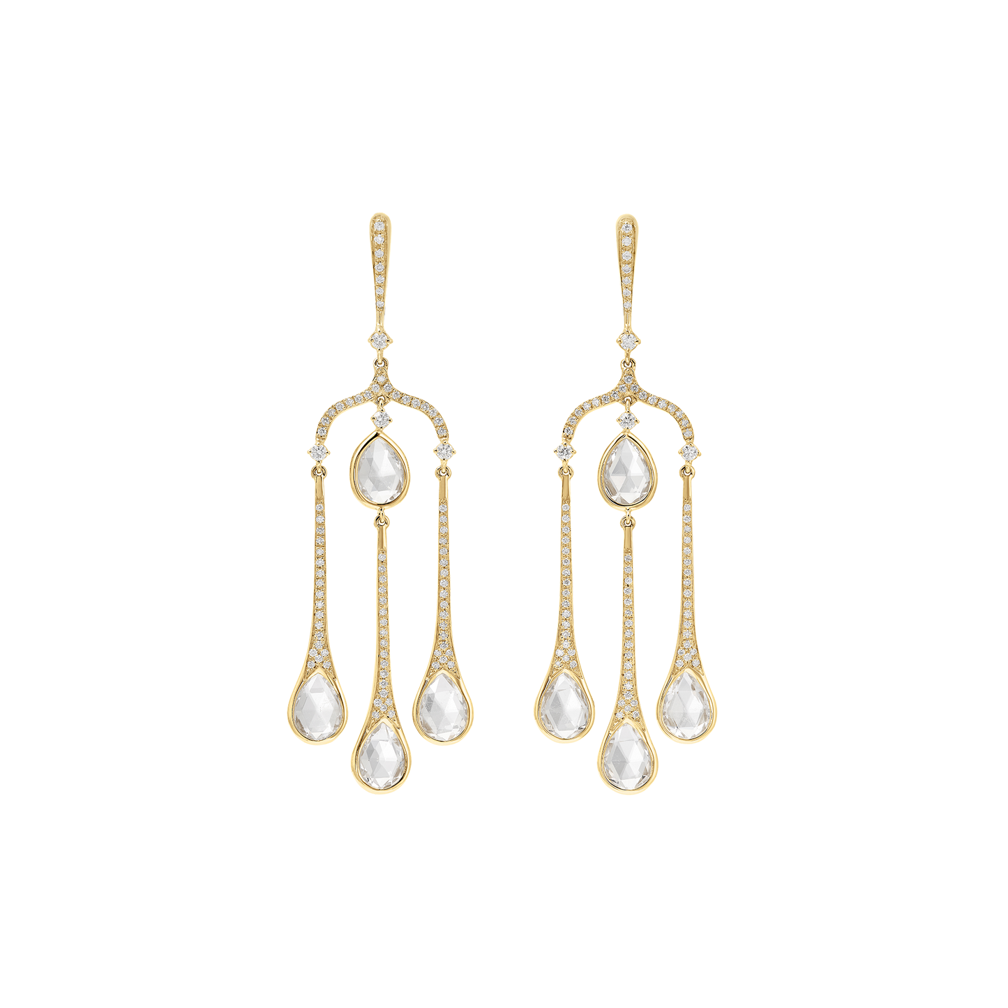 Gloria Rock Crystal And Diamond Drop Earrings