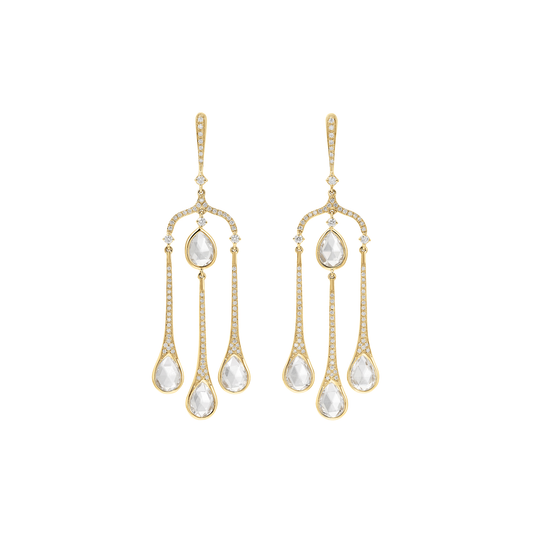 Gloria Rock Crystal And Diamond Drop Earrings