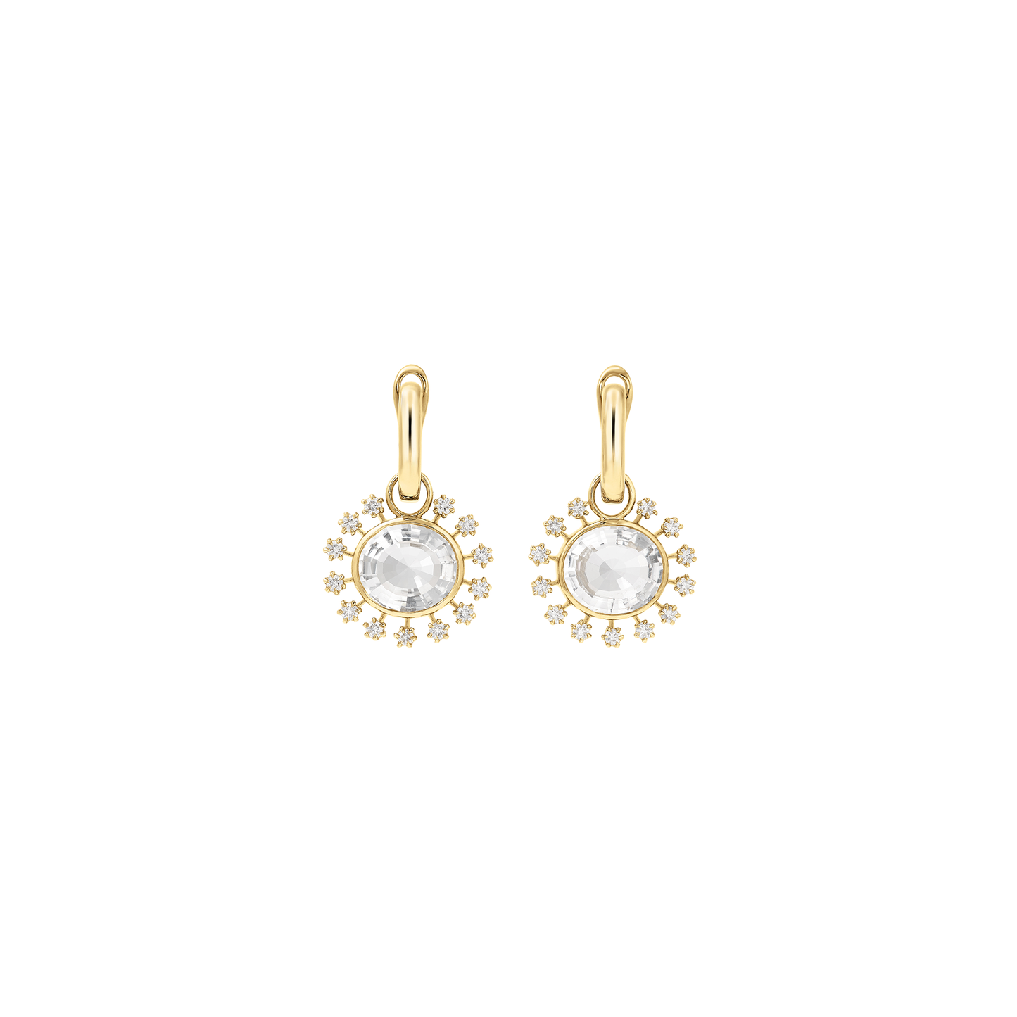Daystar Large Sun Hoop Diamond Earrings