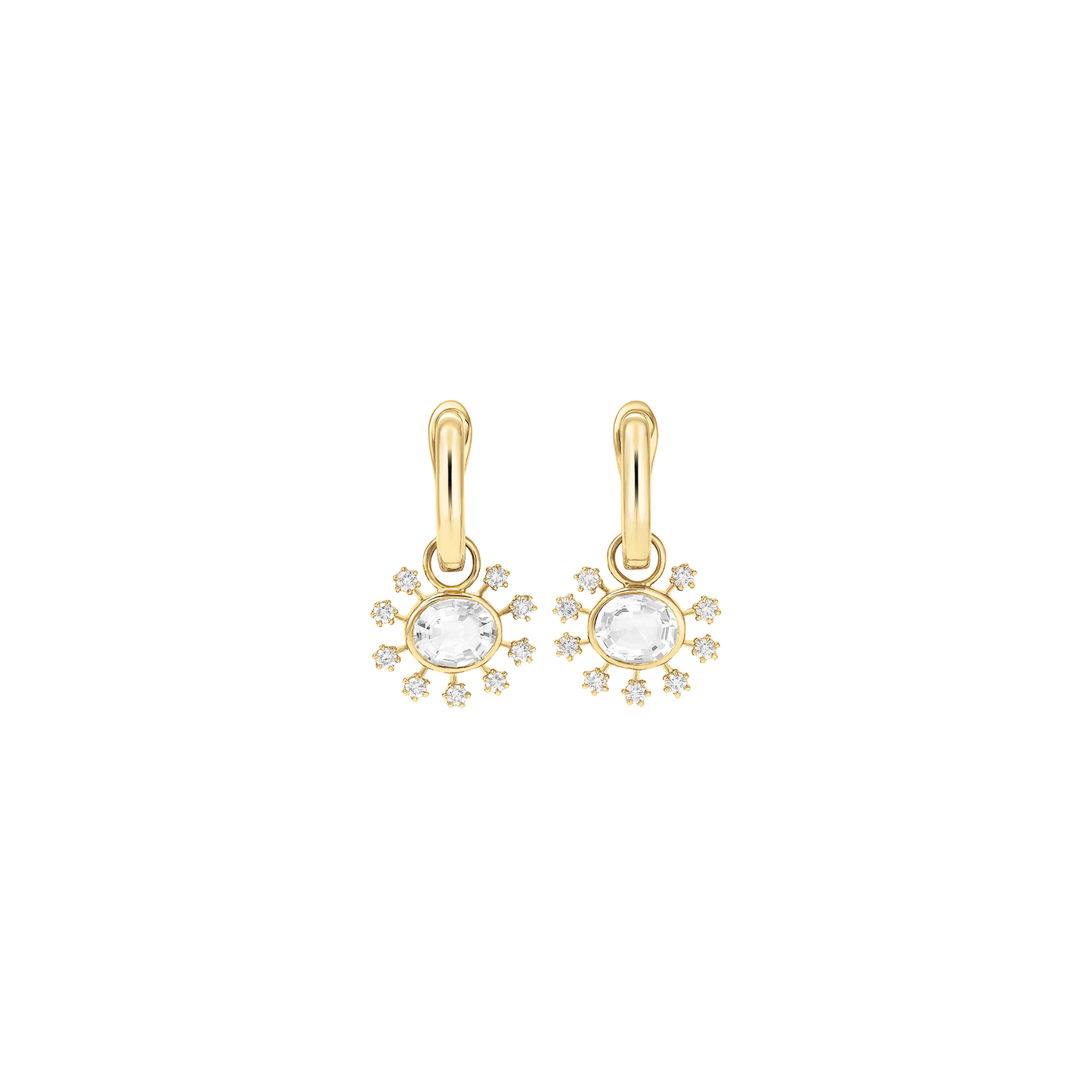 Daystar Small Sun Hoop Diamond Earrings