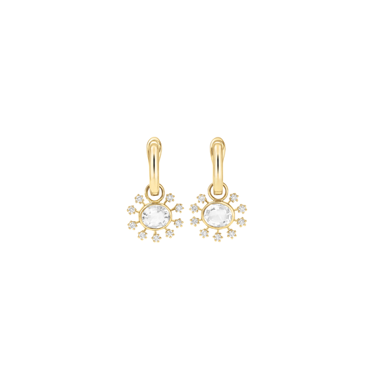 Daystar Small Sun Hoop Diamond Earrings