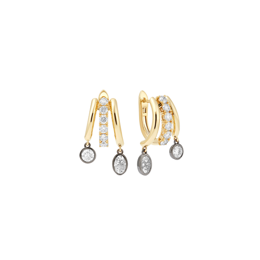 Treble Diamond Drop Earrings