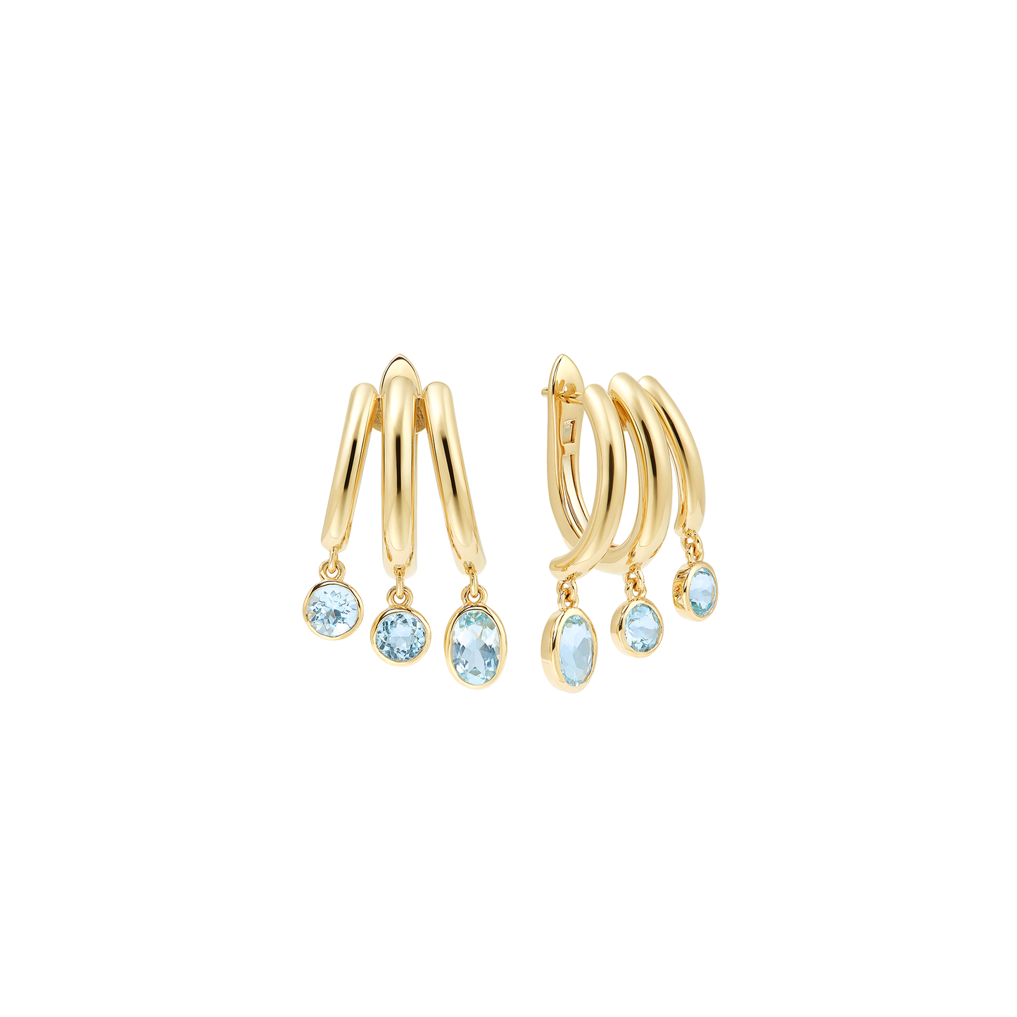 Treble Drop Blue Topaz Earrings