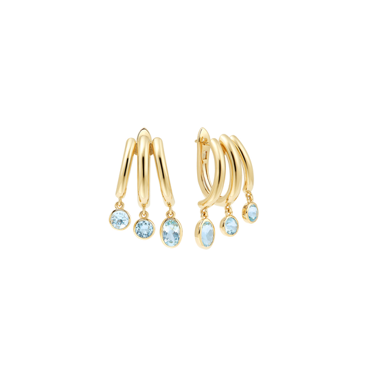 Treble Drop Blue Topaz Earrings