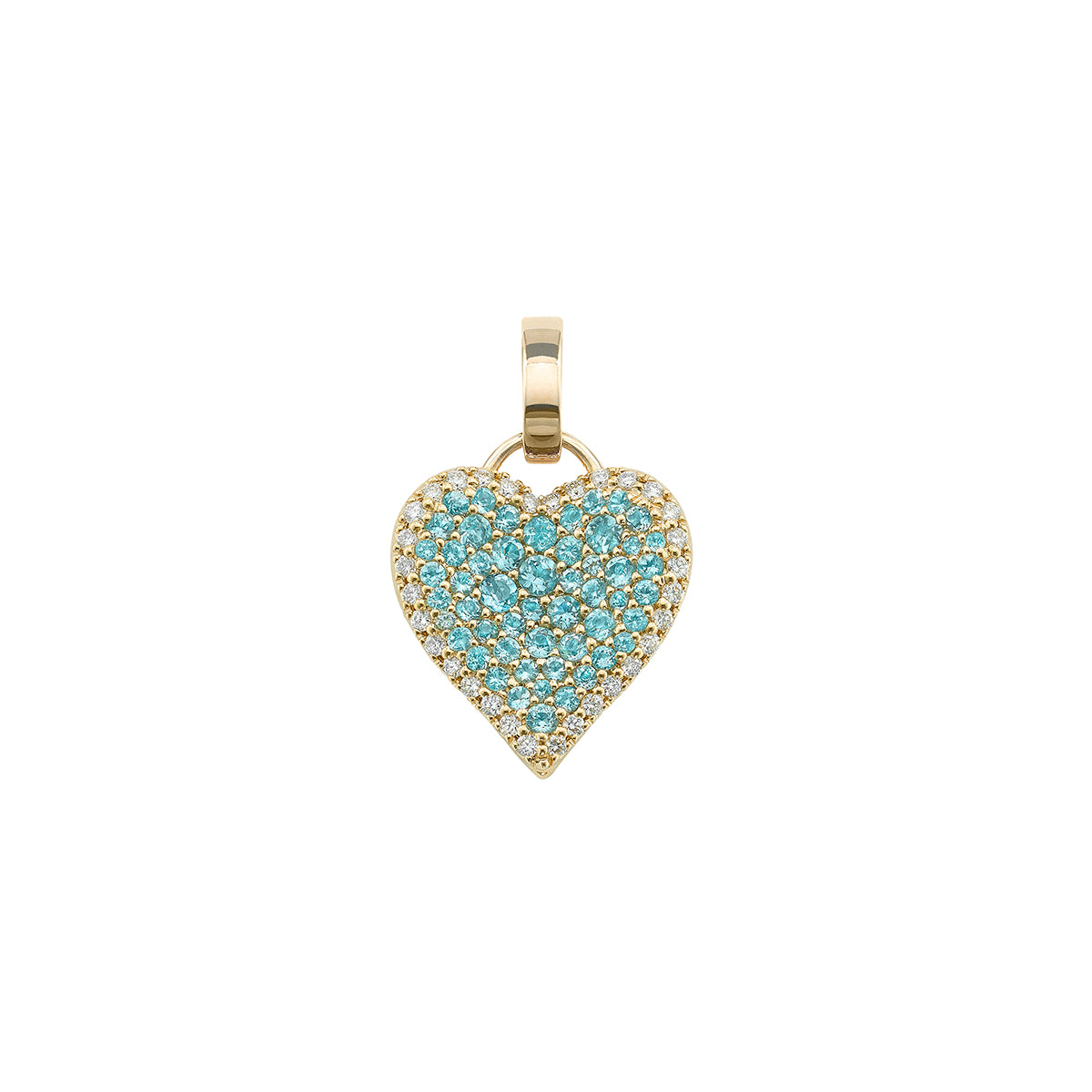 Fortune Blue Topaz Pave Heart
