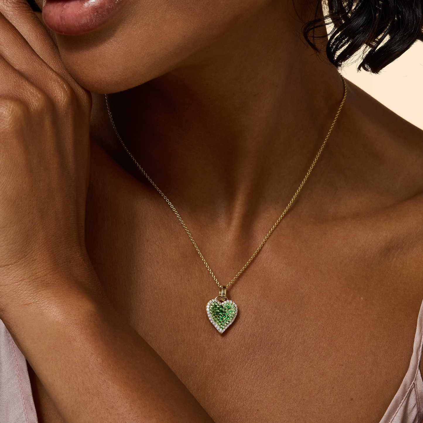 Fortune Tsavorite Pave Heart