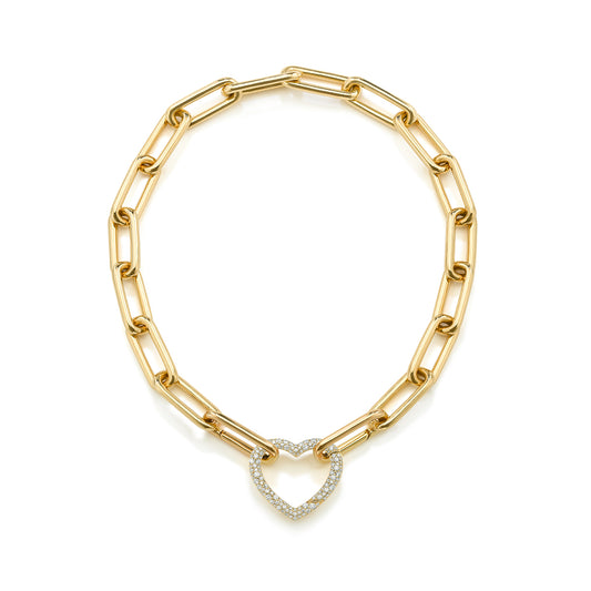 Identity Necklace with Diamond Heart Clasp