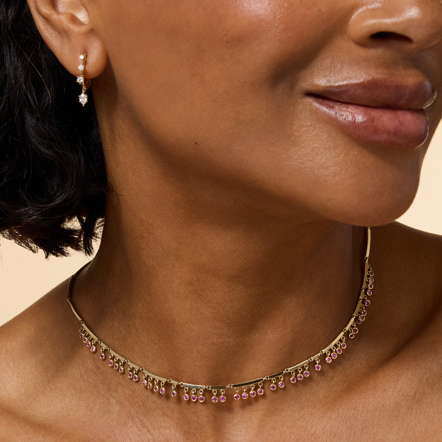 Daystar Medium Hoop Diamond Earrings