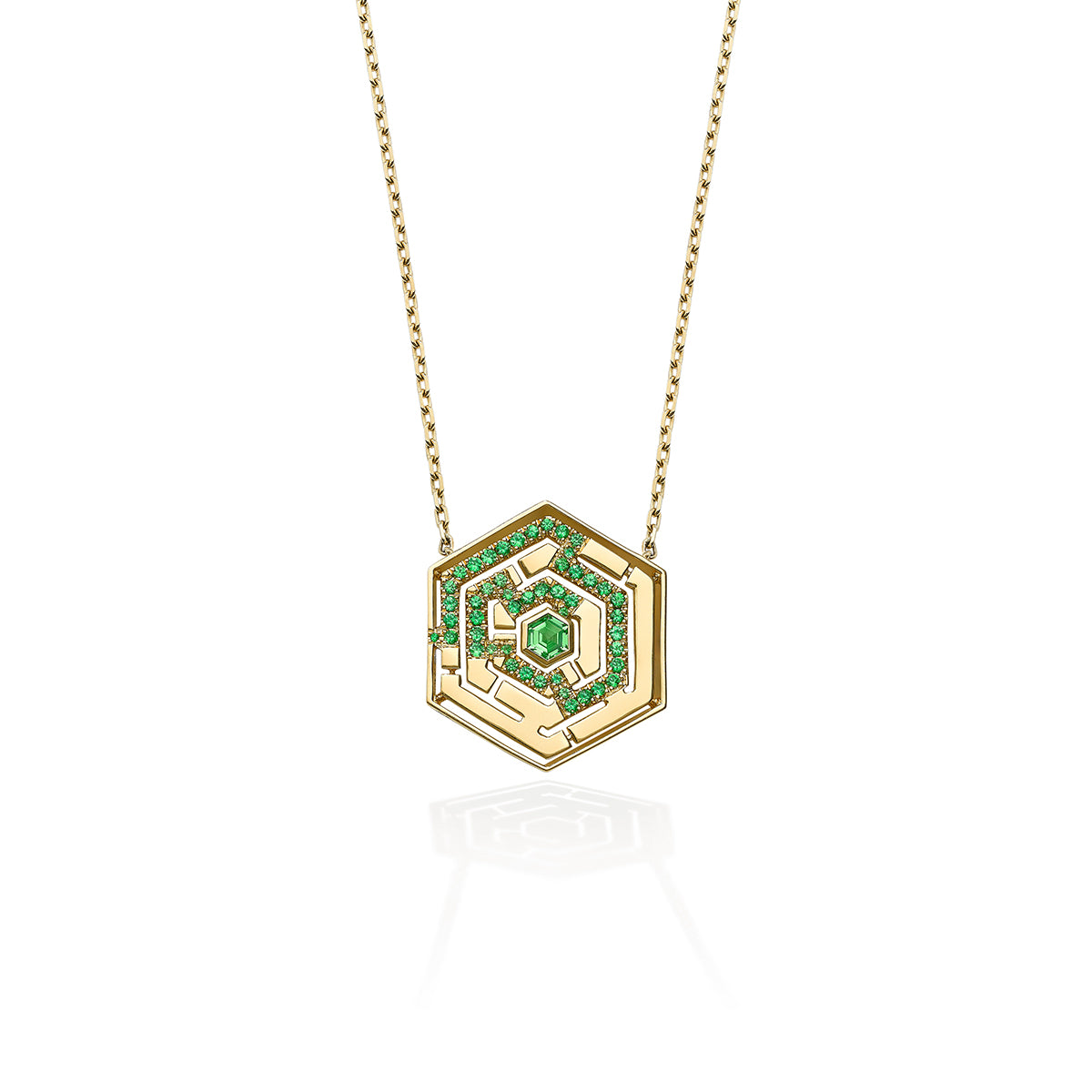 Labyrinth Hexagonal Pendant