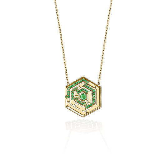 Labyrinth Hexagonal Pendant