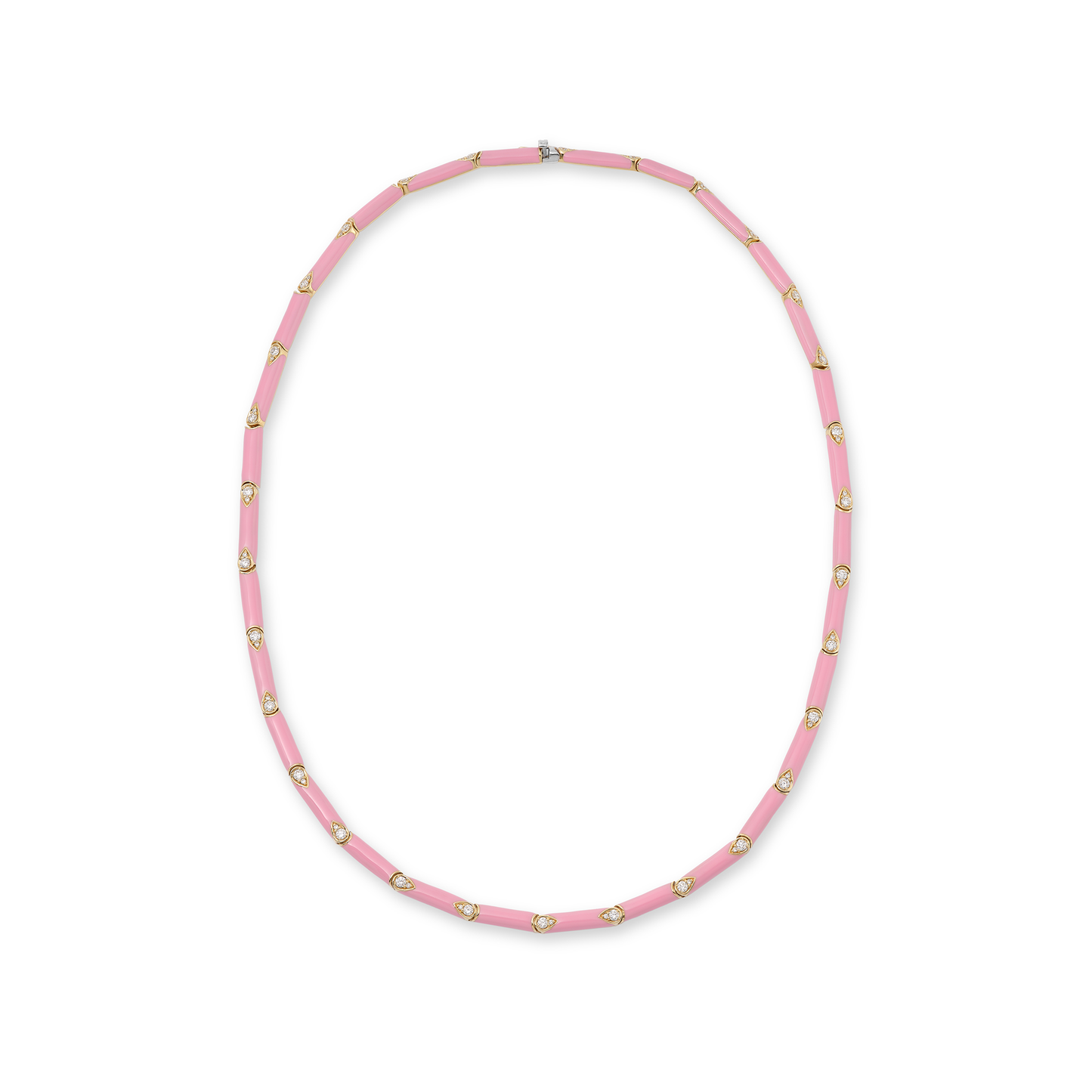 Nirvana Pink Enamel Diamond Necklace