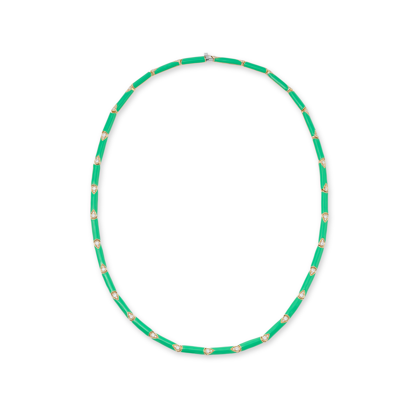 Nirvana Green Enamel Diamond Necklace