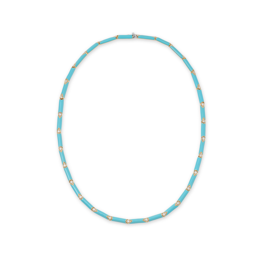 Nirvana Turquoise Enamel Diamond Necklace