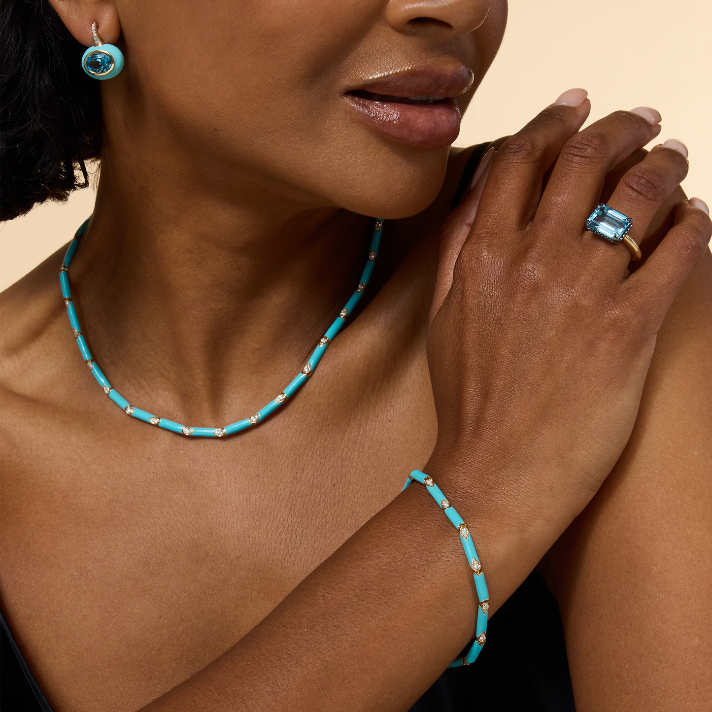 Nirvana Turquoise Enamel Diamond Bracelet