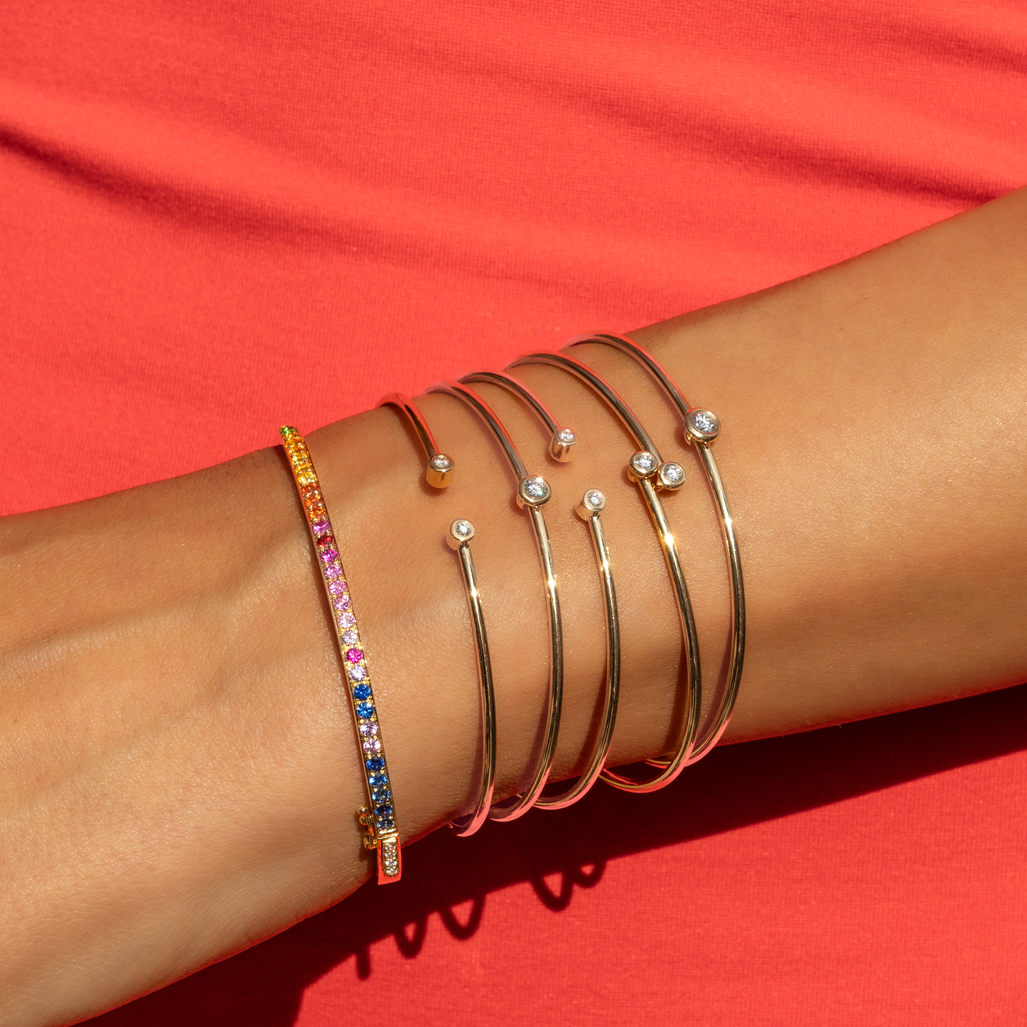 Atlas Large Single Stone Bangle