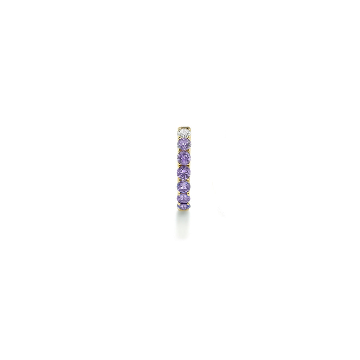 Single Orb Hoop Purple Sapphire Large