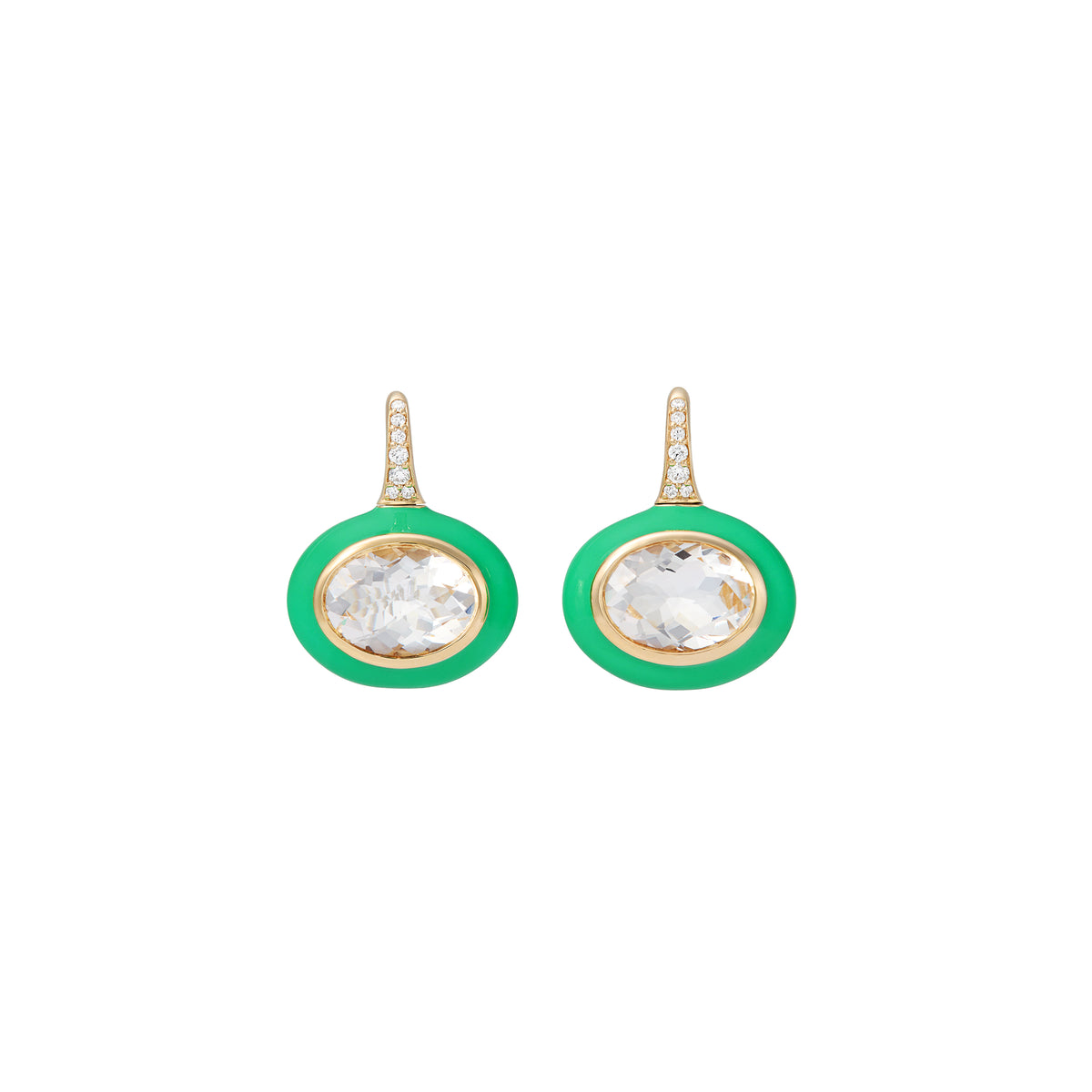 Arena Rock Crystal Green Earrings