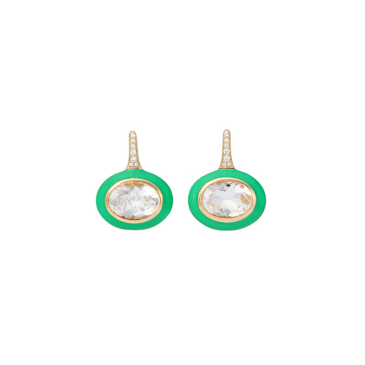 Arena Rock Crystal Green Earrings