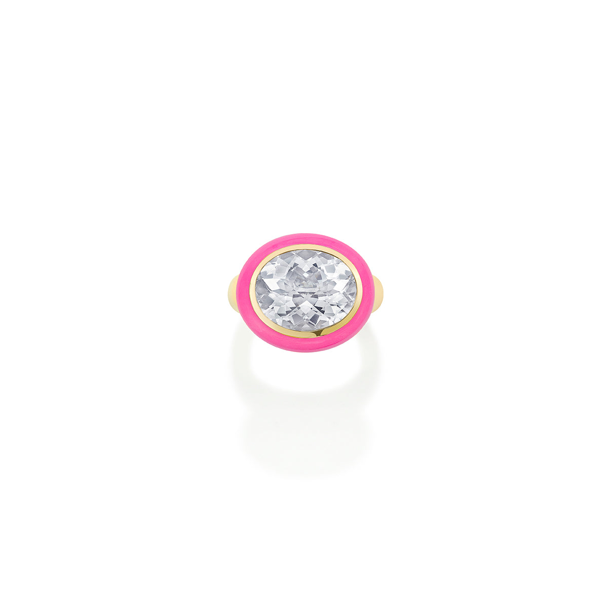Rock Crystal Enamel Arena Ring