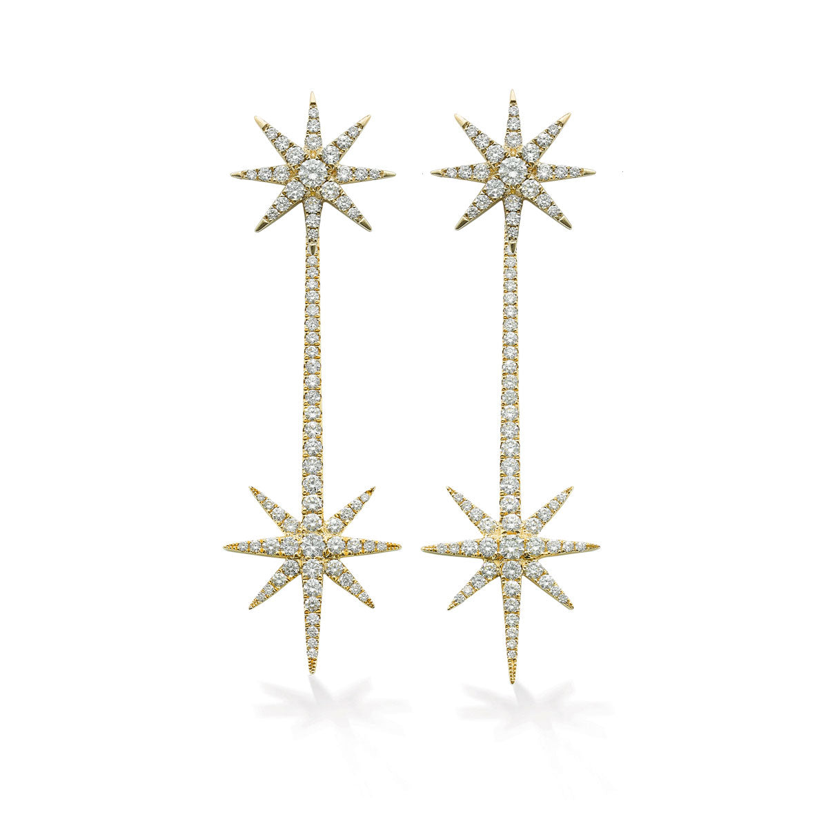 Tsar Star Yellow Gold Studs and Drops