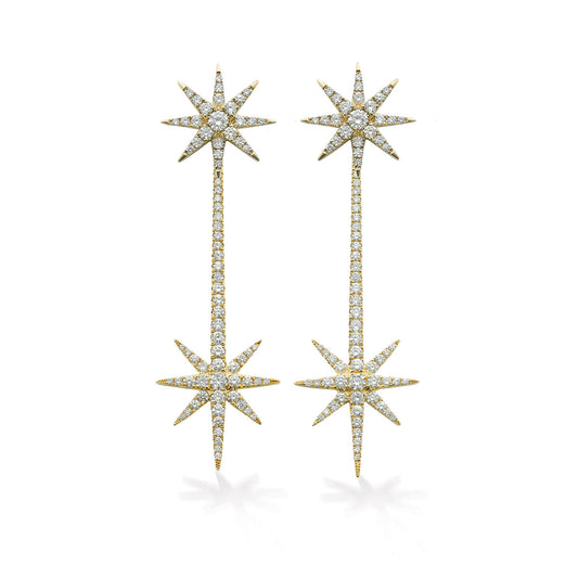 Tsar Star Yellow Gold Studs and Drops