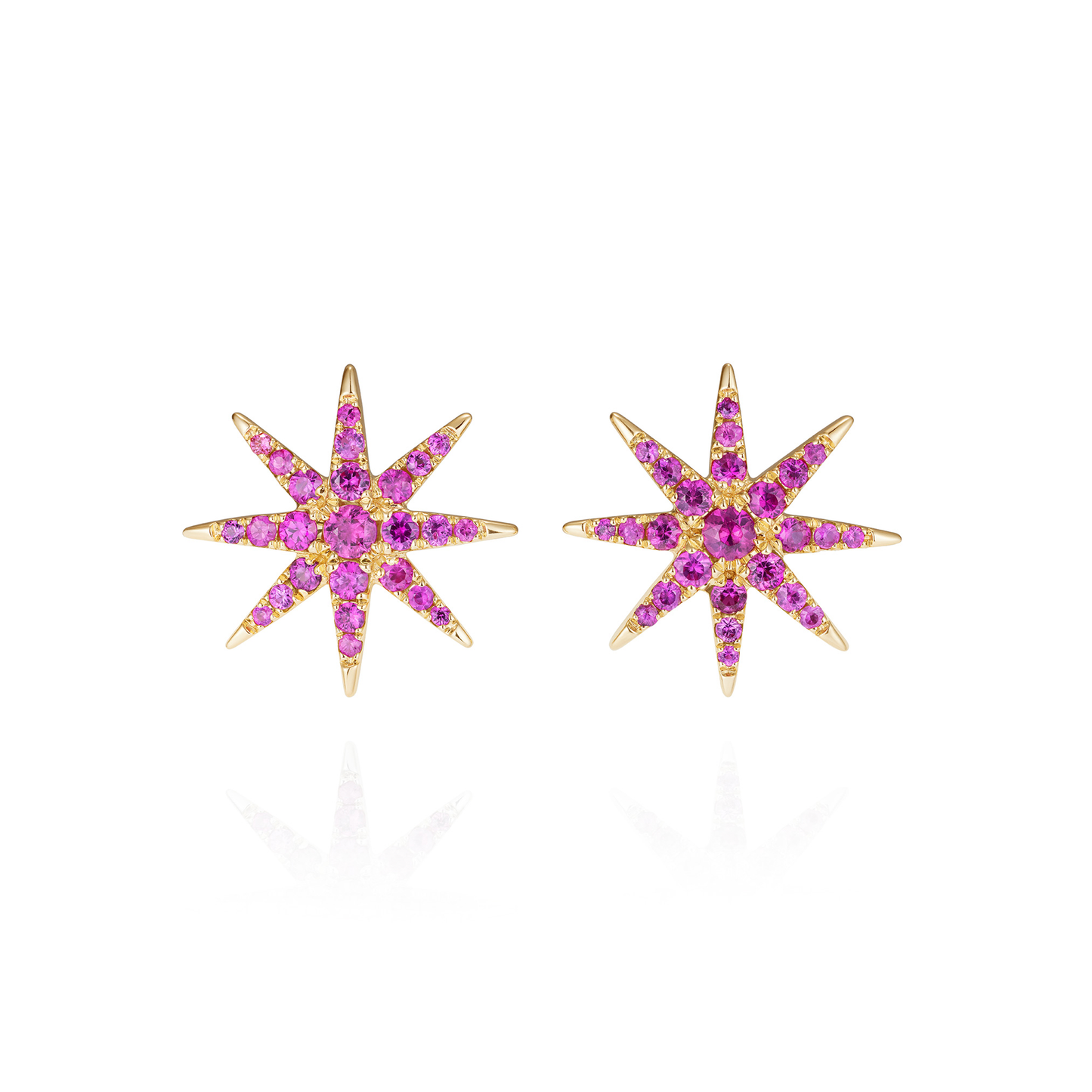 Tsar Star Pink Sapphire Stud Earrings