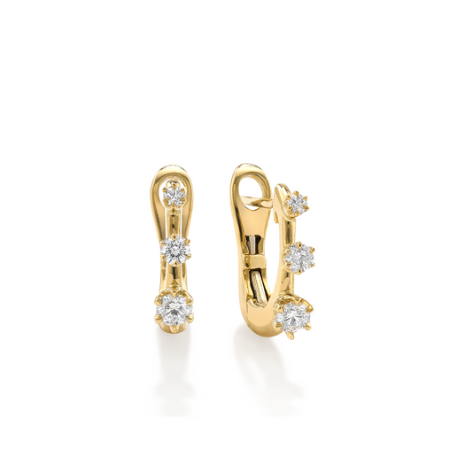 Daystar Midi Hoop Diamond Earrings