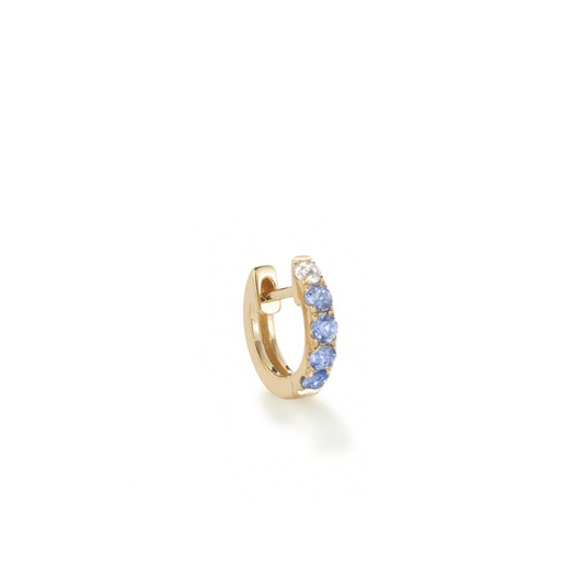 Single Orb Hoop Blue Sapphire Medium